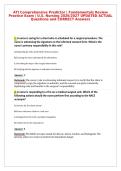 ATI Comprehensive Predictor &vert; Fundamentals Review&NewLine;Practice Exam &vert; U&period;S&period; Nursing 2026&sol;2027 UPDATED ACTUAL&NewLine;Questions and CORRECT Answers