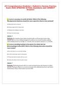 ATI Comprehensive Predictor &vert; Pediatrics Review Practice&NewLine;Exam 2026 UPDATED ACTUAL Questions and CORRECT&NewLine;Answers