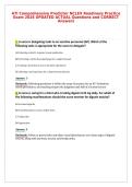 ATI Comprehensive Predictor NCLEX Readiness Practice&NewLine;Exam 2026 UPDATED ACTUAL Questions and CORRECT&NewLine;Answers