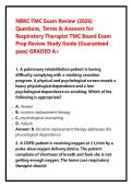 NBRC TMC Exam Review &lpar;2026&rpar; Questions&comma; Terms & Answers for Respiratory Therapist TMC Board Exam Prep Review Study Guide &lpar;Guaranteed pass&rpar;GRADED A&plus;