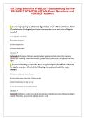 ATI Comprehensive Predictor Pharmacology Review&NewLine;2026&sol;2027 UPDATED ACTUAL Exam Questions and&NewLine;CORRECT Answers