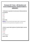 Tennessee CAT 7 Exam &ndash; 200 Questions and Correct Detailed Answers &vert; Already Graded A&plus; &lpar;2026&sol;2027&rpar; 