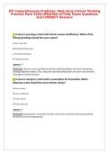 ATI Comprehensive Predictor&colon; Med-Surg Critical Thinking&NewLine;Practice Pack 2026 UPDATED ACTUAL Exam Questions&NewLine;and CORRECT Answers