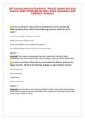 ATI Comprehensive Predictor&colon; Mental Health Nursing&NewLine;Review 2026 UPDATED ACTUAL Exam Questions and&NewLine;CORRECT Answers