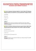 ATI Comprehensive Predictor&colon; Pharmacology High-Alert&NewLine;Medications Review 2026&sol;2027 UPDATED ACTUAL Exam&NewLine;Questions and CORRECT Answers