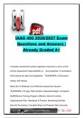 IAAO 400 Exam 2026&sol;2027 &vert; 100&plus; Questions & Answers &vert; Property Assessment&comma; Ratio Studies&comma; Management&comma; Planning & Budgeting &vert; &vert; International Association of Assessing Officers