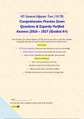 NY General Adjuster Test &lpar;10-70&rpar; Comprehensive Practice Exam Questions & Expertly Verified Answers &vert;2026 &ndash; 2027 &lpar;Graded A&plus;&rpar;&NewLine;