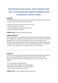 HESI PHARM ACTUAL EXAM LATEST UPDATES 2026 &sol;2027 FULL 70 QUESTION AND CORRECT ANSWERS WITH RATIONALES 2026&sol;2027 FREQUENTLY TESTED Q&A FROM PAST PAPERS &ndash; MOST EXPECTED QUESTIONS FOR THE EXAM &ndash; MUST KNOW BEFORE THE EXAM&period;&NewLine;