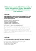 NUR 265 Exam 1 Practice 2026&sol;2027 Galen College of Nursing Medical-Surgical Nursing Comprehensive Questions and Answers with Verified Solutions & Expert Rationales