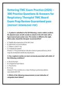 Kettering TMC Exam Practice &lpar;2026&rpar; &ndash; 300 Practice Questions & Answers for Respiratory Therapist TMC Board Exam Prep Review Guaranteed pass &lpar;INSTANT DOWNLOAD PDF&rpar;