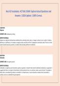 Hesi A2 Vocabulary ACTUAL EXAM Explore Actual Questions and Answers  2026&sol;2027 Update  100&percnt; Correct 2026&sol;2027 FREQUENTLY TESTED Q&A FROM PAST PAPERS &ndash; MOST EXPECTED QUESTIONS FOR THE EXAM &ndash; MUST KNOW BEFORE THE EXAM&period;
