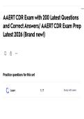 AAERT CDR Exam with 200 Latest Questions and Correct Answers&sol; AAERT CDR Exam Prep Latest 2026 &lpar;Brand new&excl;&rpar;
