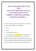 Advanced Medical-Surgical Nursing Exam