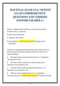 Health Assessment & Physical Examination &lpar;HAP&rpar; Final Exam