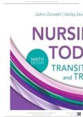 TEST BANK FOR Nursing Today&colon; Transition and Trends 9th Edition by JoAnn Zerwekh & Ashley Zerwekh Garneau &comma; ISBN&colon; 9780323401685 &vert;All Chapters Covered&vert; Guide A&plus;