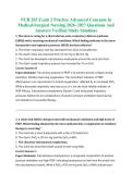 NUR 265 Exam 2 Practice Advanced Concepts In Medical-Surgical Nursing 2026&ndash;2027 Questions And Answers Verified Study Solutions