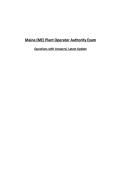 Maine &lpar;ME&rpar; Plant Operator Authority Exam&NewLine;Questions with Answers&vert; Latest Update&NewLine;