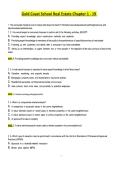 Gold Coast School Real Estate Chapter 1 - 19 Questions and Answers 2024 &sol; 2025 &vert; 100&percnt; Verified Answers&NewLine;