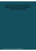 ATI Critical Thinking Study Guide 2026&sol; 2027 &vert; Prioritization&comma; Safety&comma; Medications & Clinical Judgment