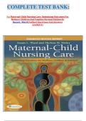 COMPLETE TEST BANK&colon;&NewLine;&NewLine;&NewLine;For Maternal-Child Nursing Care&colon; Optimizing Outcomes For Mothers Children And Families Revised Edition By&NewLine;Susan L&period; Ward &lpar;Author&rpar; Questions And Answers&NewLine; Graded A&plus;&NewLine;