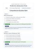 Florida Civic Literacy Exam Study Guide &lowbar;Latest Update 2026&sol;2027 - Questions and Verified Answers