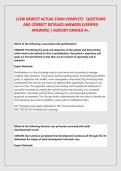 LCSW NEWEST  2026&sol;2027 ACTUAL EXAM COMPLETE  100 FREQUENTLY TESTED Q&A FROM PAST PAPERS &ndash; MOST EXPECTED QUESTIONS FOR THE EXAM &ndash; MUST KNOW BEFORE THE EXAM QUESTIONS AND CORRECT DETAILED ANSWERS &lpar;VERIFIED ANSWERS&rpar; &vert; ALREADY GRADED A&plus;&period; 
