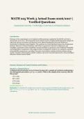 MATH 225 Week 3 Actual Exam &ndash; Chamberlain University &ndash; 2026&sol;2027 Academic Year &ndash; Verified Questions and Answers