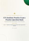 CFA Institute Practice Exam 1 Question Bank 2026&sol;2027 with Verified Answers & Detailed Rationales&NewLine;&NewLine;