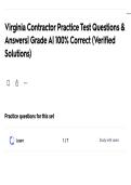 Virginia Contractor Practice Test  Questions & Answers&vert; Grade A&vert; 100&percnt; Correct &lpar;Verified Solutions&rpar;