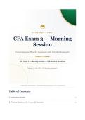 CFA Exam 3 Morning Complete Question Bank 2026&sol;2027 with Verified Answers & Detailed Rationales&NewLine;&NewLine;