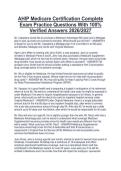 AHIP Medicare Certification Complete&NewLine;Exam Practice Questions With 100&percnt;&NewLine;Verified Answers 2026&sol;2027