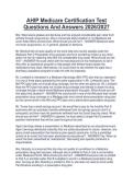 AHIP Medicare Certification Test&NewLine;Questions And Answers 2026&sol;2027