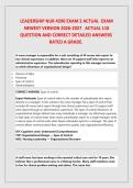 LEADERSHIP NUR 4590 EXAM 2 ACTUAL EXAM NEWEST VERSION ACTUAL 110 QUESTION AND CORRECT DETAILED ANSWERS&NewLine;RATED A GRADE&period;2026&sol;2027 FREQUENTLY TESTED Q&A FROM PAST PAPERS &ndash; MOST EXPECTED QUESTIONS FOR THE EXAM &ndash; MUST KNOW BEFORE THE EXAM&period;&NewLine;
