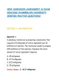 HESI ADMISSION ASSESSMENT A2 EXAM &NewLine;2026&sol;2026 CHAMBERLAIN UNIVERSITY &NewLine;VERIFIED PRACTICE QUESTIONS