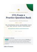 CFA Exam 2 Complete Question Bank 2026&sol;2027 with Verified Answers & Detailed Rationales&NewLine;&NewLine;