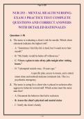 NUR 253 Mental Health Nursing Exam 3&colon; Practice Test on Crisis&comma; Suicide&comma; & Cognitive Disorders