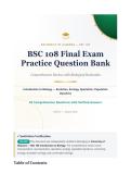 BSC 108 Final Exam University of Alabama Complete Question Bank 2026&sol;2027 with Verified Answers & Detailed Rationales&NewLine;&NewLine;