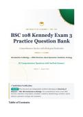 BSC 108 Kennedy Exam 3 University of Alabama Complete Question Bank 2026&sol;2027 with Verified Answers & Detailed Rationales&NewLine;&NewLine;