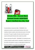 Illinois PEL Social Work Content Exam 2026&sol;2027 &vert; 100&plus; Questions & Answers &vert; FBA&comma; BIP&comma; IEP&comma; MTSS&comma; School Law&comma; Ethics & Social Work Practice