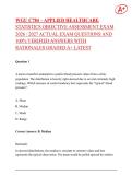WGU C784 &ndash; APPLIED HEALTHCARE  STATISTICS OBJECTIVE ASSESSMENT EXAM  2026 &sol; 2027 ACTUAL EXAM QUESTIONS AND  100&percnt; VERIFIED ANSWERS WITH  RATIONALES GRADED A&plus; LATEST