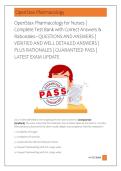 OpenStax Pharmacology for Nurses &vert; &NewLine;Complete Test Bank with Correct Answers & &NewLine;Rationales&ndash; QUESTIONS AND ANSWERS &vert; &NewLine;VERIFIED AND WELL DETAILED ANSWERS &vert; &NewLine;PLUS RATIONALES &vert; GUARANTEED PASS &vert; &NewLine;LATEST EXAM UPDATE    &NewLine; 