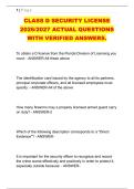 CLASS D SECURITY LICENSE &NewLine;2026&sol;2027 ACTUAL QUESTIONS &NewLine;WITH VERIFIED ANSWERS&period; 
