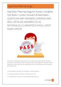 OpenStax Pharmacology for Nurses Complete &NewLine;Test Bank 1 Correct Answers & Rationales&ndash; &NewLine;QUESTIONS AND ANSWERS &vert; VERIFIED AND &NewLine;WELL DETAILED ANSWERS &vert; PLUS &NewLine;RATIONALES &vert; GUARANTEED PASS &vert; LATEST &NewLine;EXAM UPDATE    