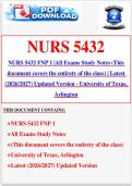 NURS 5432 FNP 1 &vert;All Exams Study Notes &lpar;This document covers the entirety of the class&rpar; &vert; Latest &lpar;2026&sol;2027&rpar; Updated Version - University of Texas&comma; Arlington