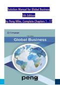 Complete Solution Manual for Global Business&comma; 5th Edition by Mike W&period; Peng &ndash; All 17 Chapters with Verified Answers & Step-by-Step Solutions &vert; 2025&sol;2026 Updated &vert; A&plus; Graded