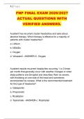 FNP FINAL EXAM 2026&sol;2027 &NewLine;ACTUAL QUESTIONS WITH &NewLine;VERIFIED ANSWERS&period;