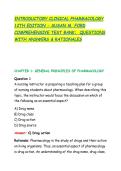 INTRODUCTORY CLINICAL PHARMACOLOGY &NewLine;12TH EDITION - SUSAN M&period; FORD &NewLine;COMPREHENSIVE TEST BANK&colon;  QUESTIONS &NewLine;WITH ANSWERS & RATIONALES