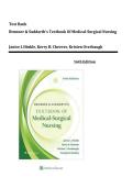 Test Bank For Brunner & Suddarth's Textbook Of Medical-Surgical Nursing 16th Edition By Janice L&period; Hinkle&comma; Kerry H&period; Cheever&comma; Kristen Overbaugh&comma; Carolyn E Bradley All Chapters &vert;&vert; Complete A&plus; 