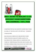 WGU C190 Introduction to Biology Exam 2026&sol;2027 &vert; 70&plus; Questions & Answers &vert; Cell Biology&comma; Genetics&comma; DNA&comma; Evolution&comma; Ecology&comma; Photosynthesis & Cellular Respiration &vert; Western Governors University
