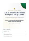 ABIM Internal Medicine Complete Study Guide 2026&sol;2027 with Verified Answers & Detailed Rationales&NewLine;&NewLine;